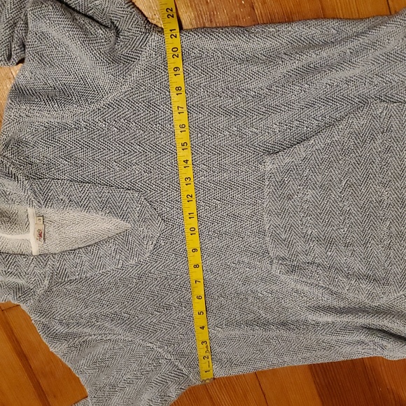 Faherty Seabrook French Terry Hoodie Poncho V-Neck Herringbone Large - Picture 13 of 16